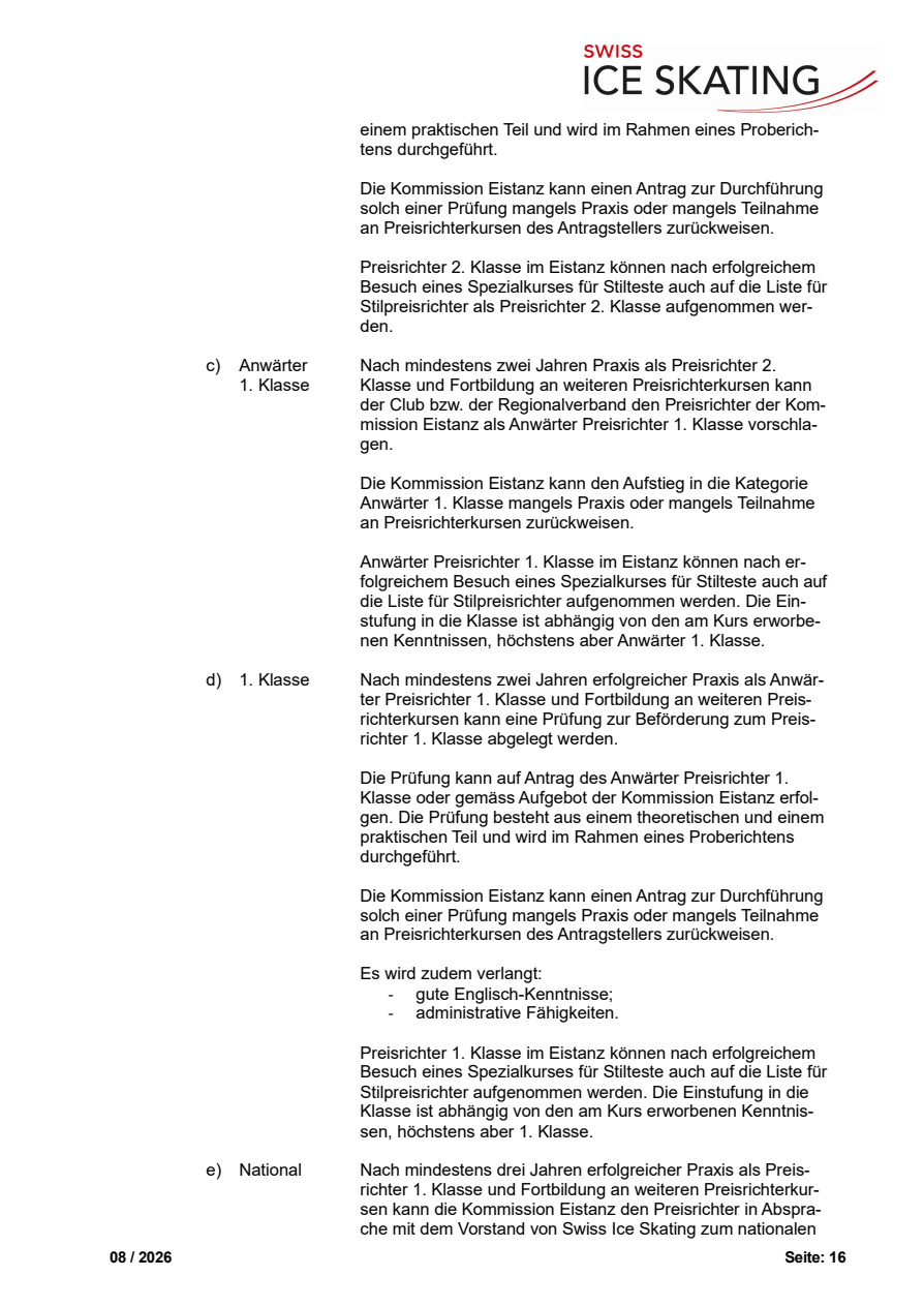 Technisches Reglement Eistanz, August 2026 original page 16
