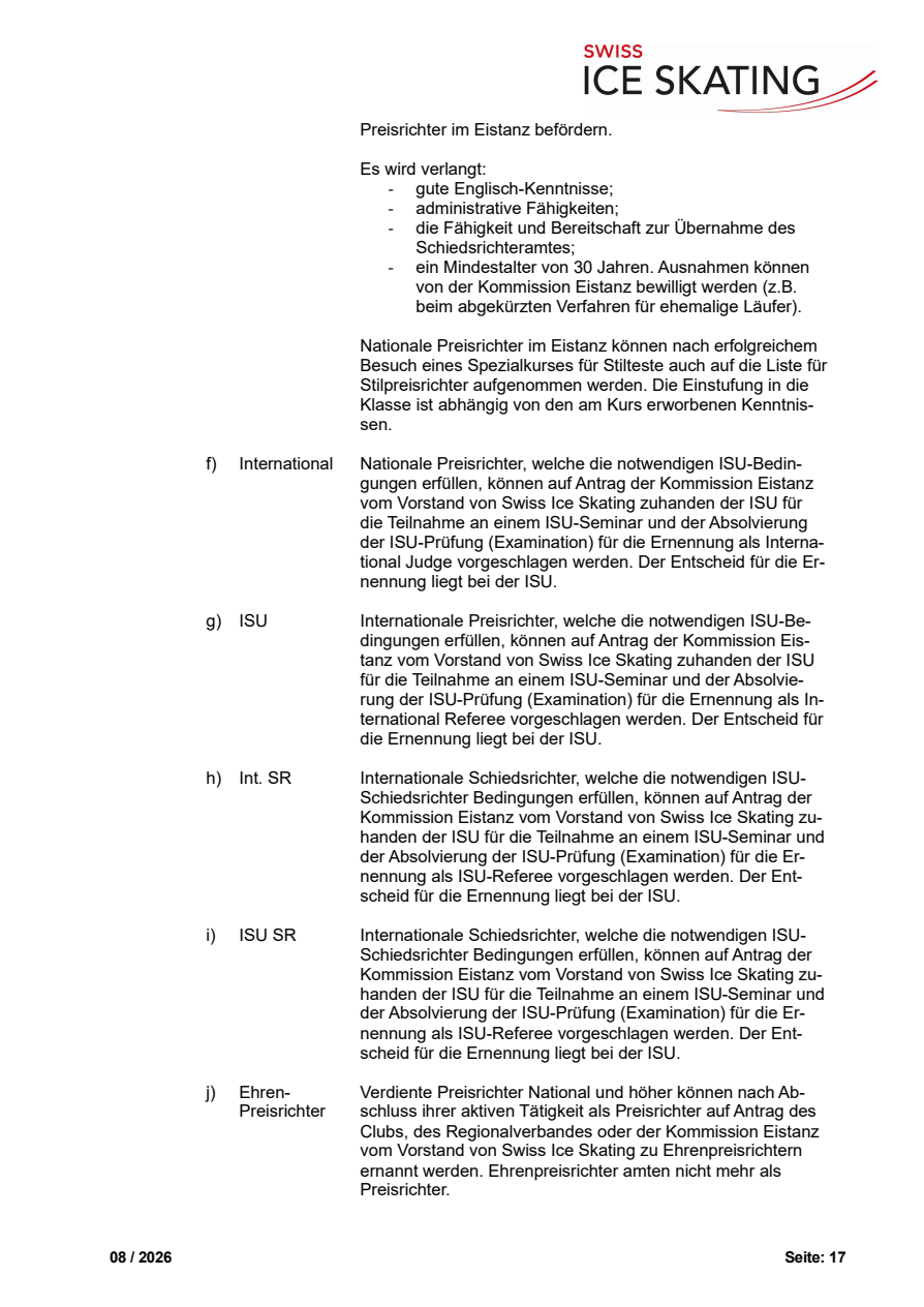 Technisches Reglement Eistanz, August 2026 original page 17