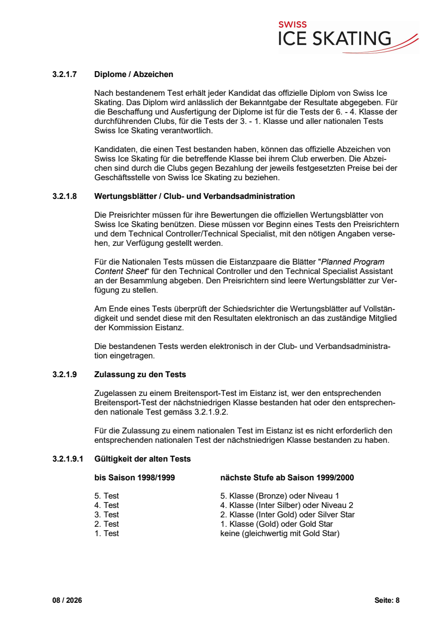 Technisches Reglement Eistanz, August 2026 original page 8