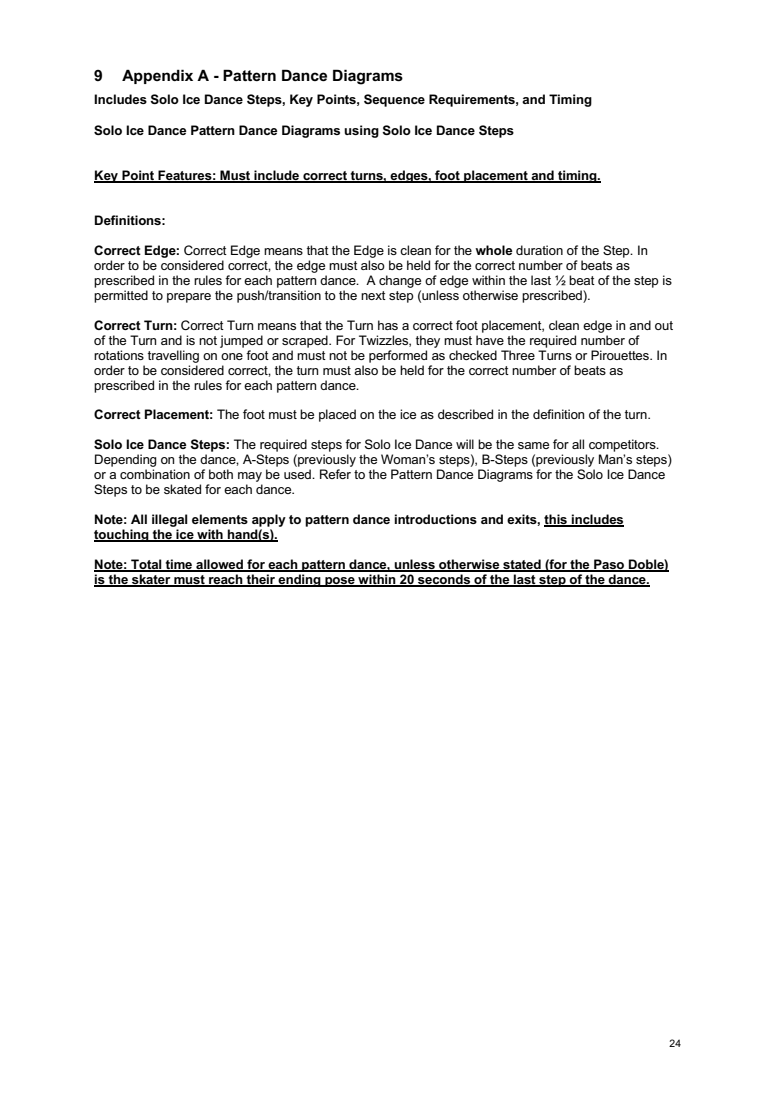 INTERNATIONAL SOLO ICE DANCE COMPETITION GUIDELINES – GENERAL RULES AND REQUIREMENTS SEASON 2026-2027 original page 24