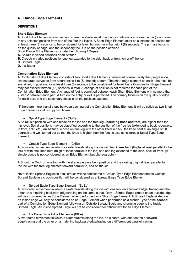 INTERNATIONAL SOLO ICE DANCE COMPETITION GUIDELINES – TECHNICAL RULES AND LEVEL REQUIREMENTS 2026-2027 original page 10
