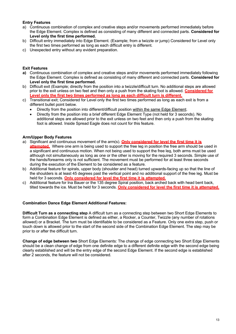 INTERNATIONAL SOLO ICE DANCE COMPETITION GUIDELINES – TECHNICAL RULES AND LEVEL REQUIREMENTS 2026-2027 original page 13