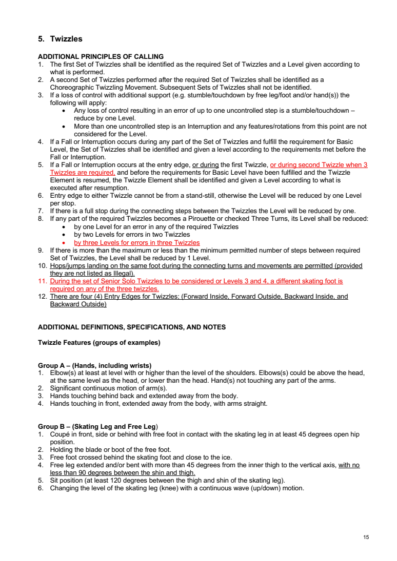 INTERNATIONAL SOLO ICE DANCE COMPETITION GUIDELINES – TECHNICAL RULES AND LEVEL REQUIREMENTS 2026-2027 original page 15