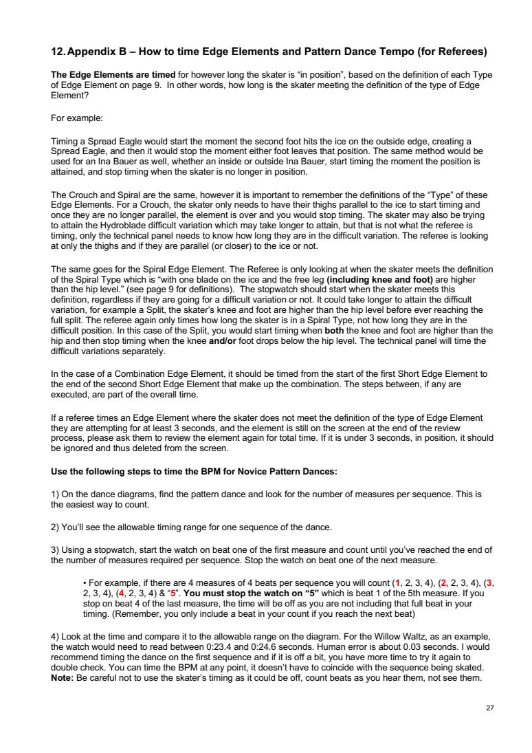 INTERNATIONAL SOLO ICE DANCE COMPETITION GUIDELINES – TECHNICAL RULES AND LEVEL REQUIREMENTS 2026-2027 original page 27