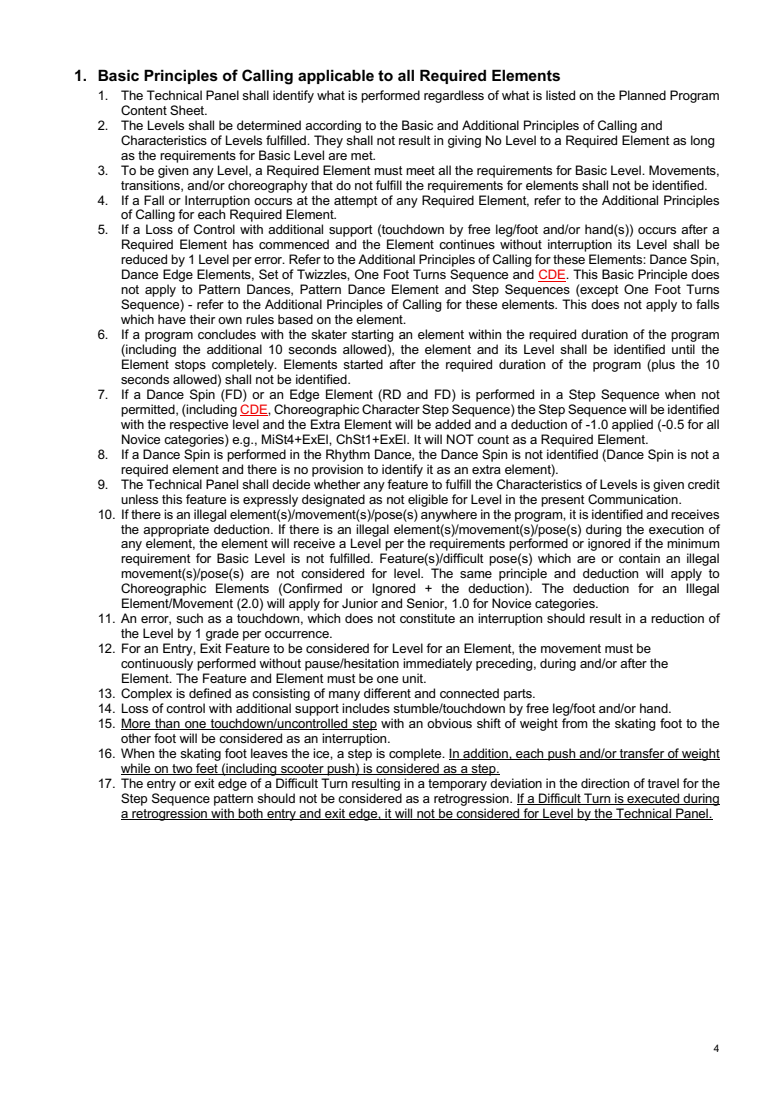INTERNATIONAL SOLO ICE DANCE COMPETITION GUIDELINES – TECHNICAL RULES AND LEVEL REQUIREMENTS 2026-2027 original page 4