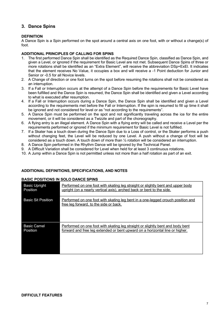 INTERNATIONAL SOLO ICE DANCE COMPETITION GUIDELINES – TECHNICAL RULES AND LEVEL REQUIREMENTS 2026-2027 original page 7