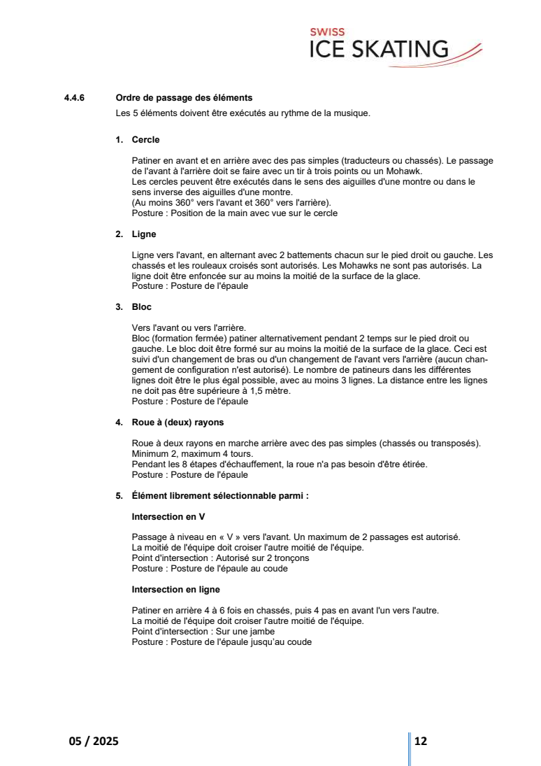 RÈGLEMENTS TECHNIQUES DU PATINAGE SYNCHRONISÉ INCL. RÈGLEMENT DES FONTIONNAIRES original page 12
