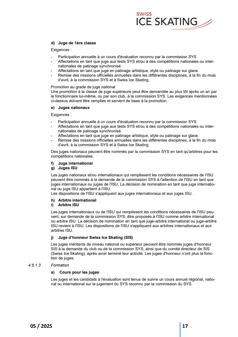 RÈGLEMENTS TECHNIQUES DU PATINAGE SYNCHRONISÉ INCL. RÈGLEMENT DES FONTIONNAIRES original page 17