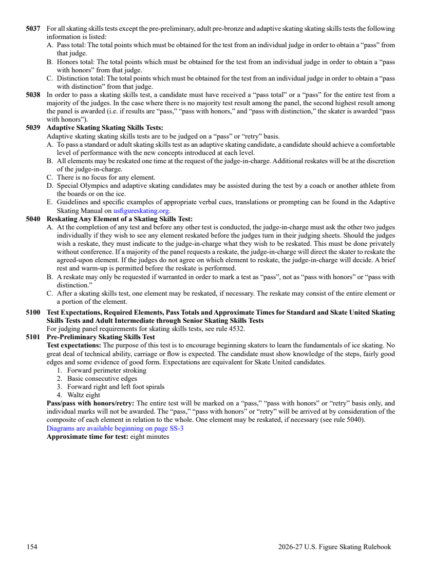 2026/27 US skating skills rules and diagrams original page 154